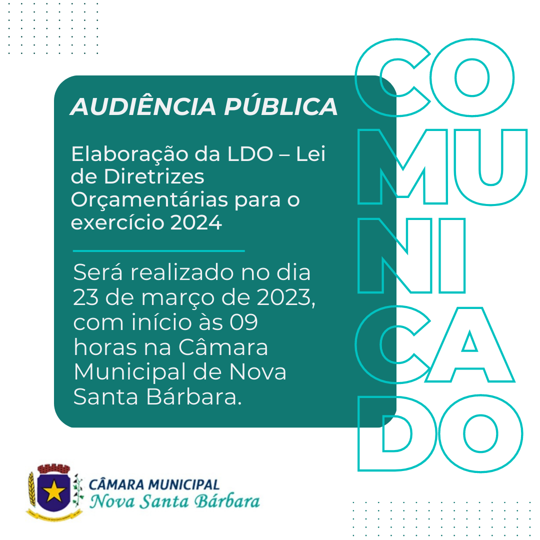 CONVOCAÇÃO PARA AUDIÊNCIA PÚBLICA