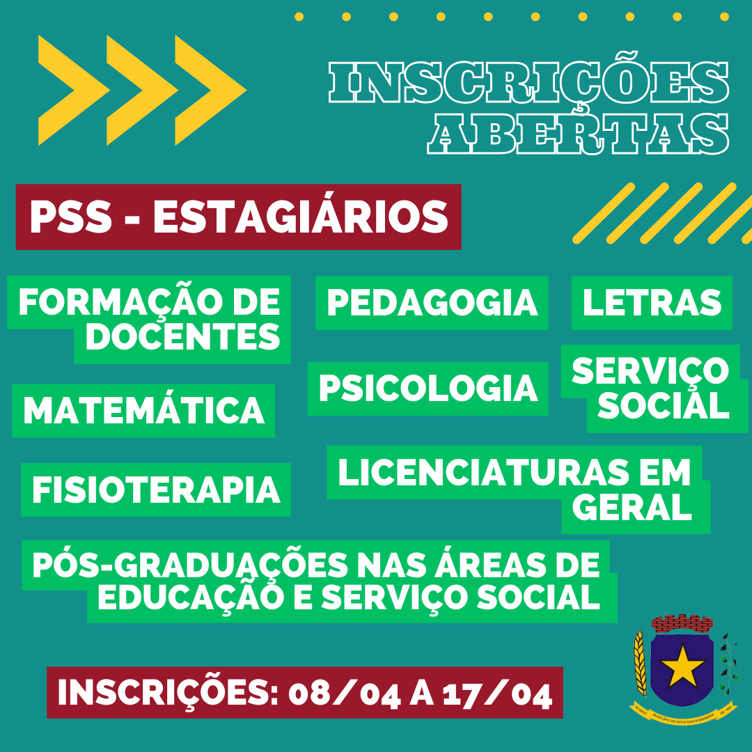 PSS ESTAGIÁRIOS - Edital 001/2024 - Prefeitura Municipal de Nova Santa Bárbara/PR